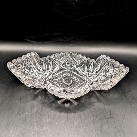 Vintage EAPG Imperial Glass Nucut Pattern #564 Oblong Pressed Glass Relish Dish - Picture 13 of 14